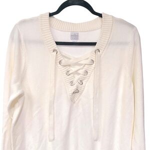 ⭐️ 3 for $10 LAST CHANCE Soho Jeans Cream Lace-Up Sweater XL